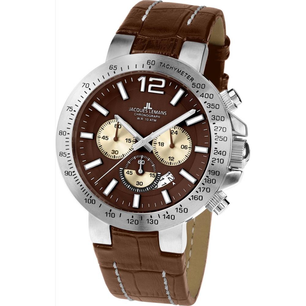 Brown / Silver Milano 1-1717 - Jacques Lemans