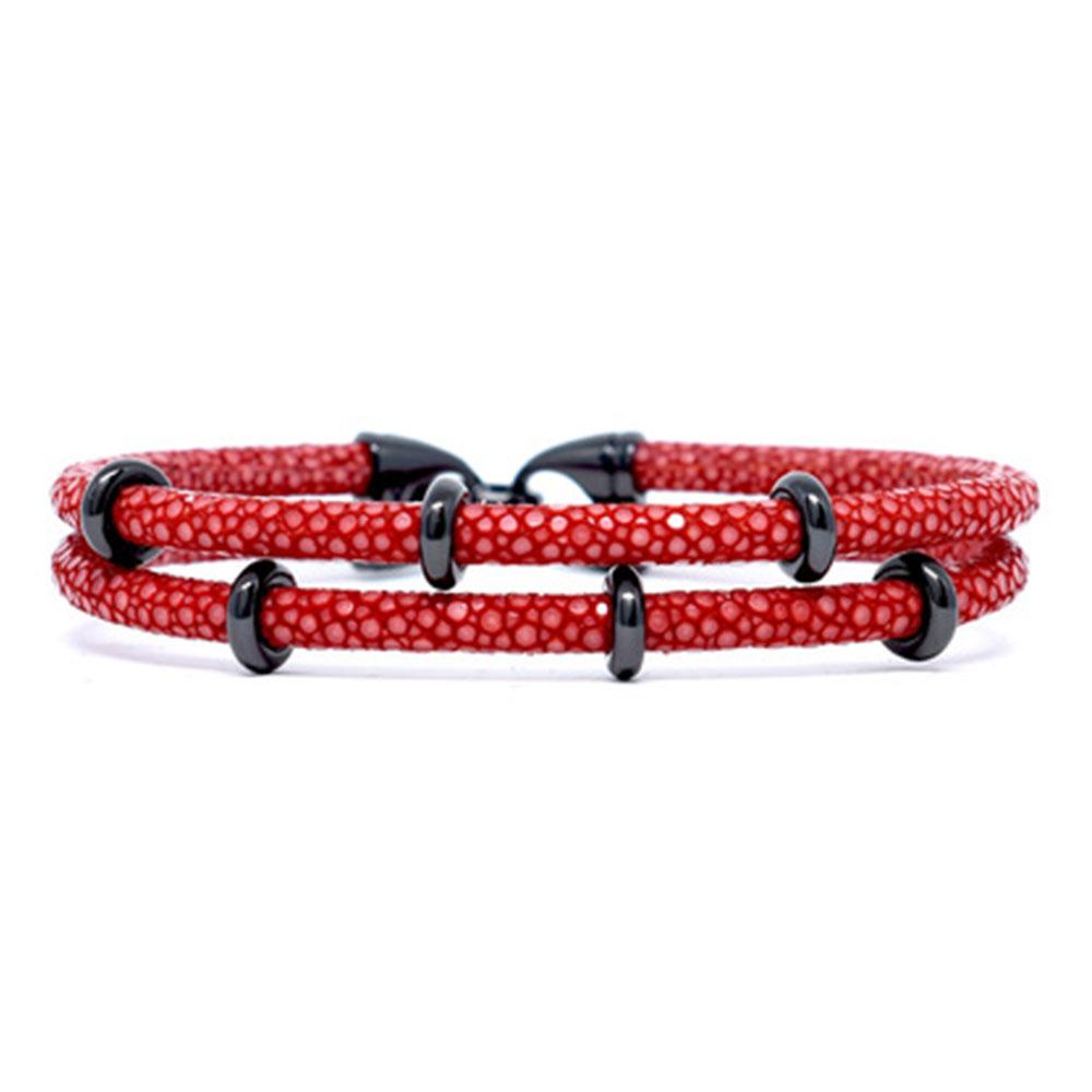 Double Stingray Bracelet | Red & Black | Double Bone