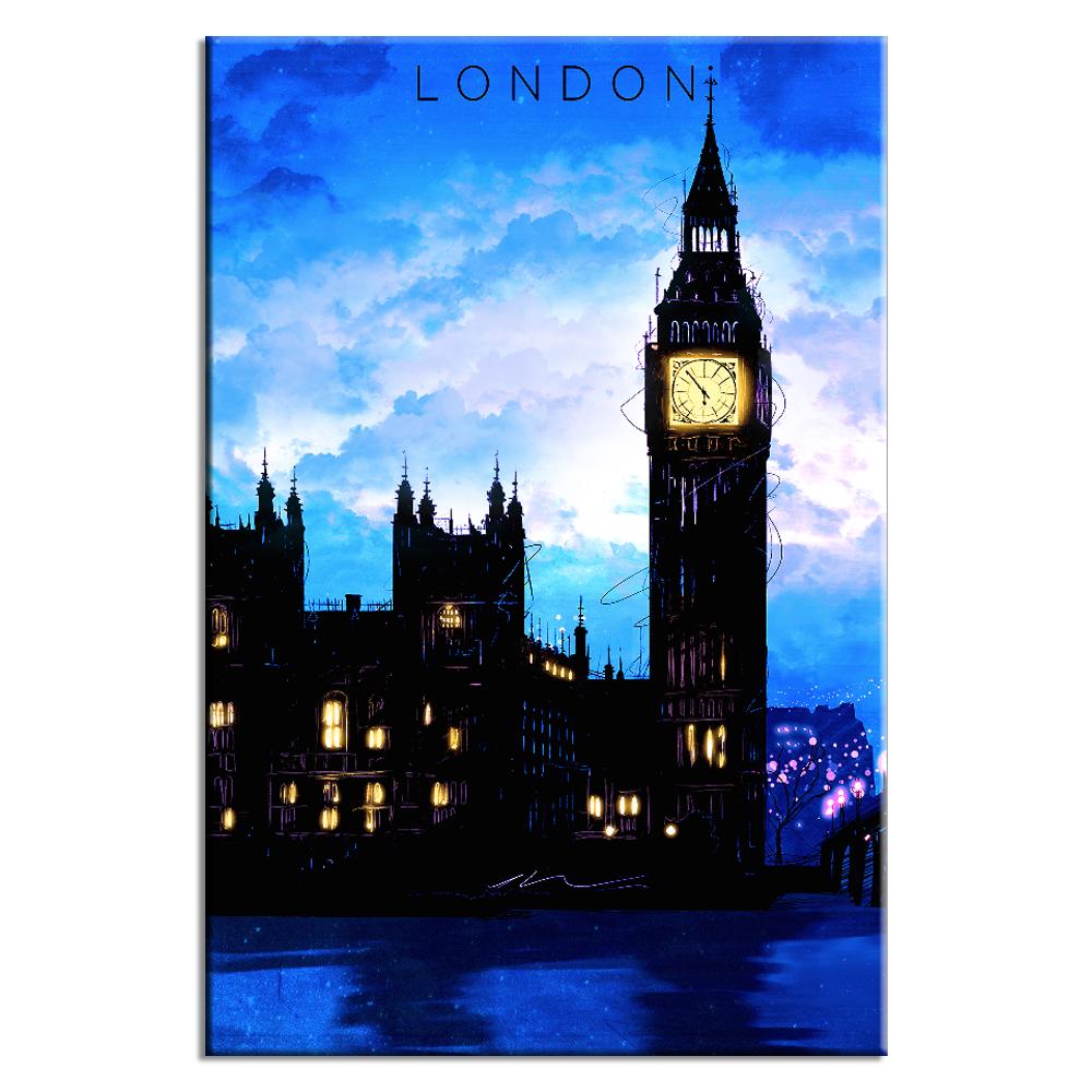 London Travel Poster Blue | Lynx Art